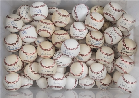 Lot of (59) Signed Baseballs Featuring Baltimore Orioles Players (Beckett PreCert) 